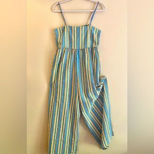 Roller Rabbit Seersucker striped Devon Romper size M